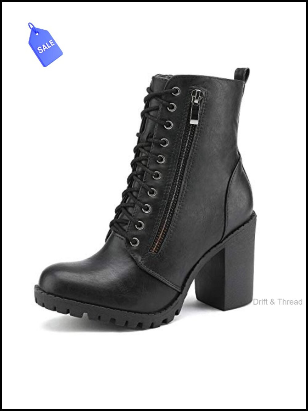 Women's Combat Ankle Chunky Heel Lace Up Booties